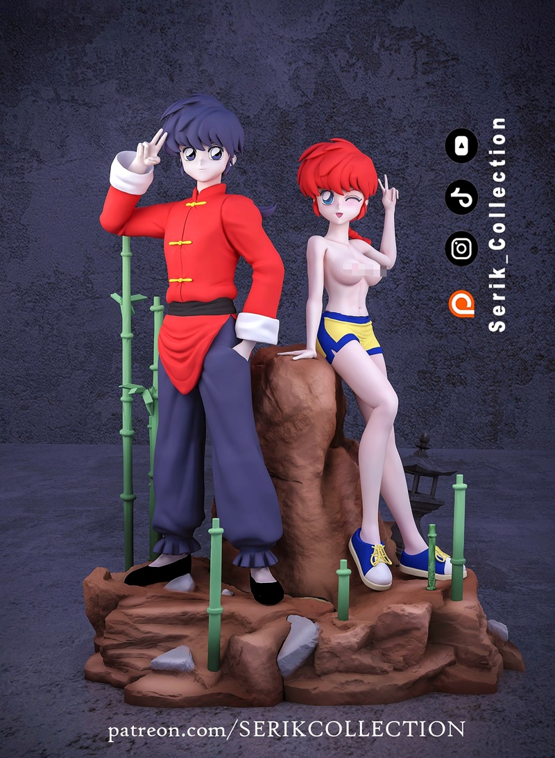 Serik Collection - 乱马 - 乱马3D打印模型|Serik Collection – Ranma Saotome – Ranma Diorama – 3D Print Model STL