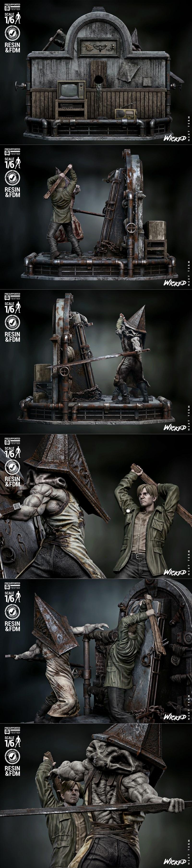 沉默之山2 3D打印模型|Wicked – Silent Hill 2 Diorama Diorama – 3D Print Model STL