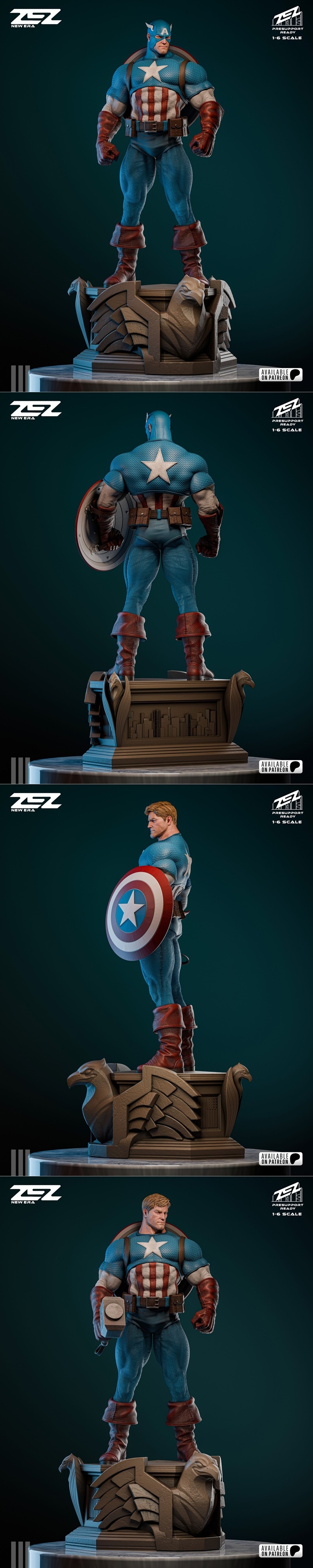 ZEZ工作室 - 赛博坦英雄 - 美国队长3D打印模型|ZEZ Studio – Capitan America – 3D Print Model STL