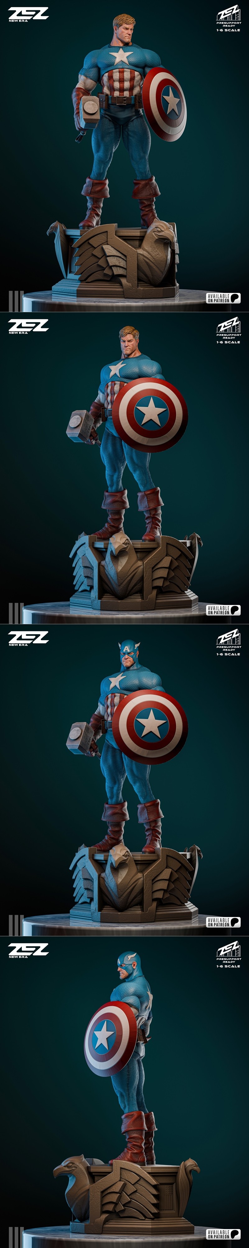 ZEZ工作室 - 赛博坦英雄 - 美国队长3D打印模型|ZEZ Studio – Capitan America – 3D Print Model STL