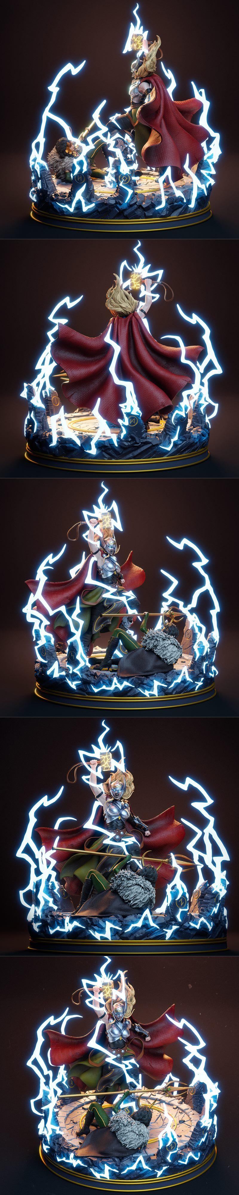 CA 3D工作室 - 复刻雷神女 - 3D打印模型|CA 3D Studios – Lady Thor – 3D Print Model STL