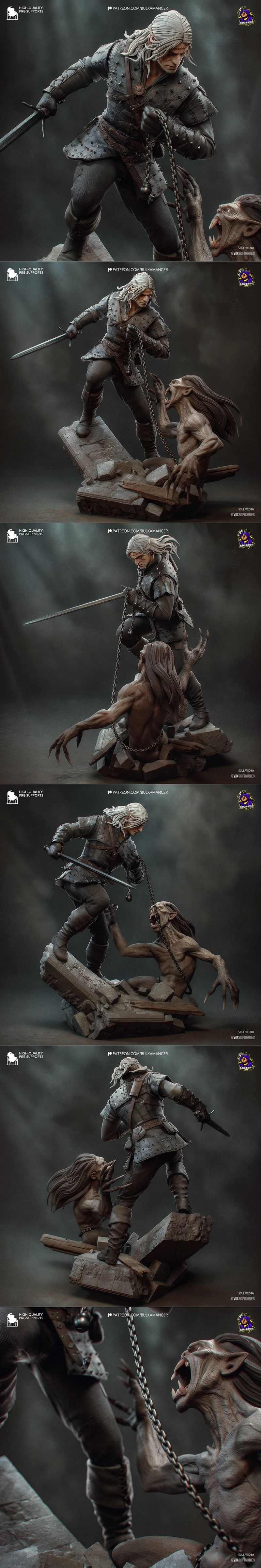 Bulkamancer sculpting - 《诡秘之主》格伦特 3D打印模型|Bulkamancer Sculpts – Geralt – 3D Print Model STL