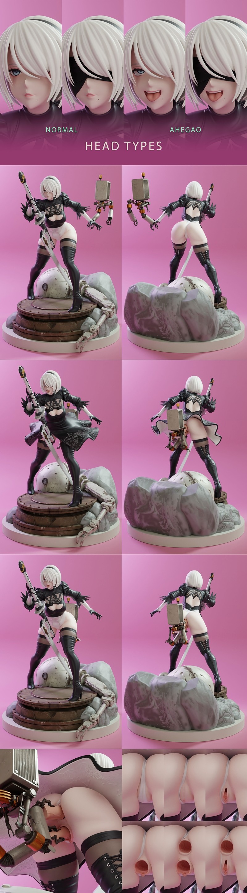 3D打印模型：尼尔：自动人形 2B角色造型|KiTNo – 2B – Nier Automata – 3D Print Model STL