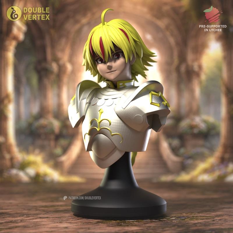 双顶点——理查德一世——命运奇点3D打印模型|Double Vertex – Saber Richard I – Fate – Strange Fake Bust Figure – 3D Print Model STL