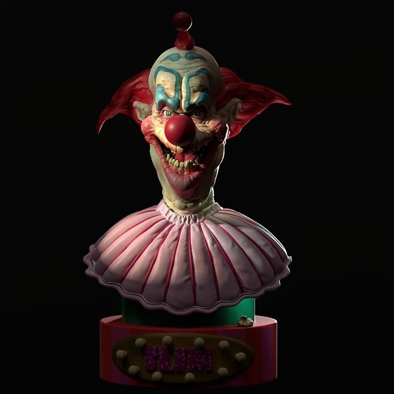 Diklichart出品《杀手外星人》3D打印模型|Diklichart – Slim (Killer Klowns from Outer Space) Bust – 3D Print Model STL