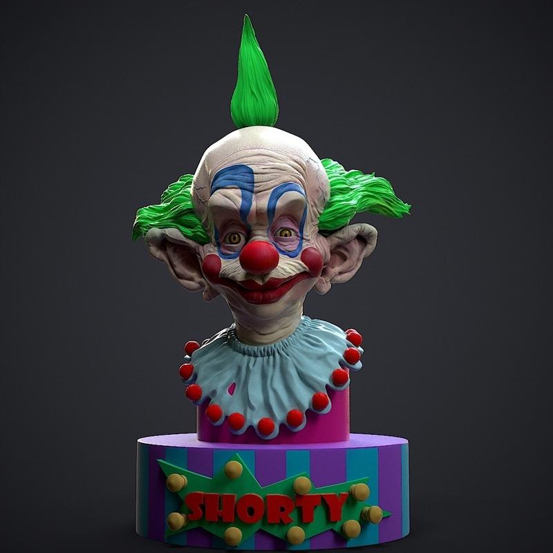 Diklichart - 短发怪人（来自外星的杀手小丑）3D打印模型|Diklichart – Shorty (Killer Klowns from Outer Space) Bust – 3D Print Model STL