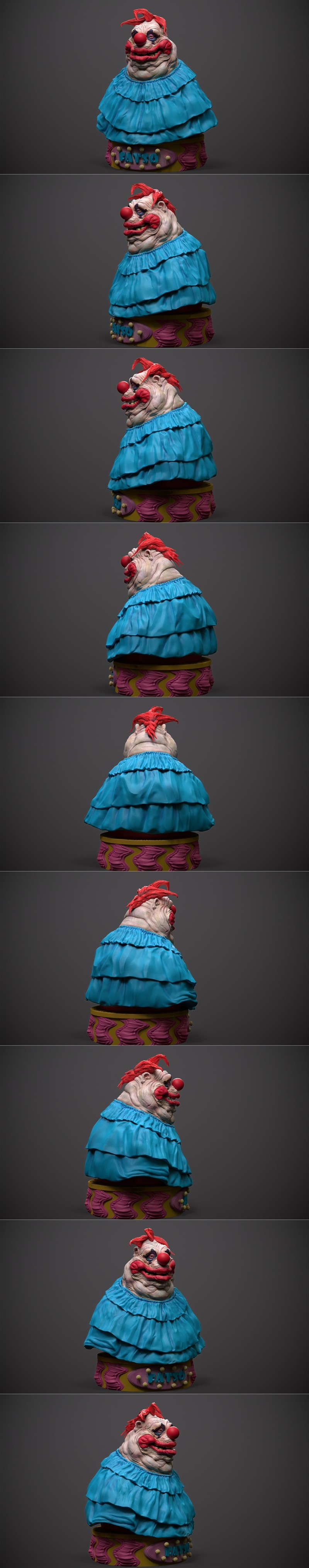 Diklichart 3D打印模型：外星杀手小丑 Fatso|Diklichart – Fatso (Killer Klowns from Outer Space) Bust – 3D Print Model STL