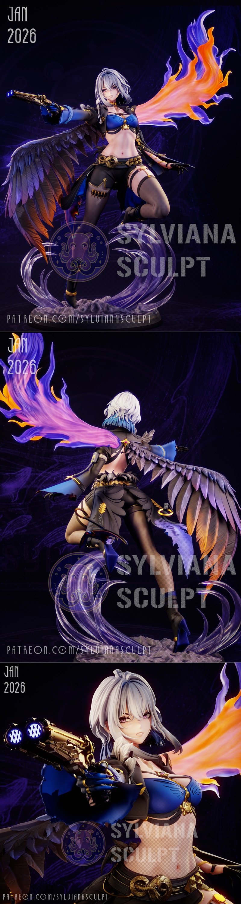 Sylviana雕塑模型 - 《鸣潮》伽尔布雷娜 3D打印文件|Sylviana Sculpt – Wuthering Waves – Galbrena – 3D Print Model STL