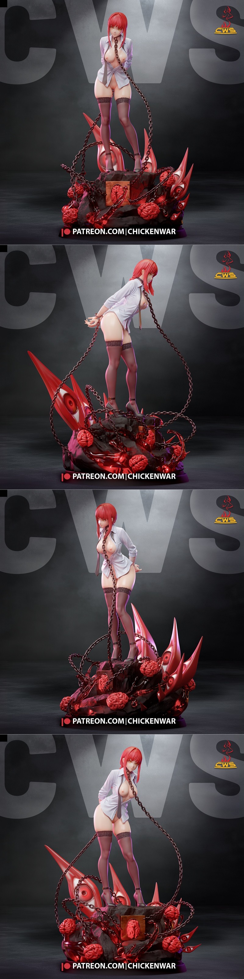 CW Studio - 魔卡娜·裸体 - 3D打印模型|CW Studio – Makima Nude – 3D Print Model STL