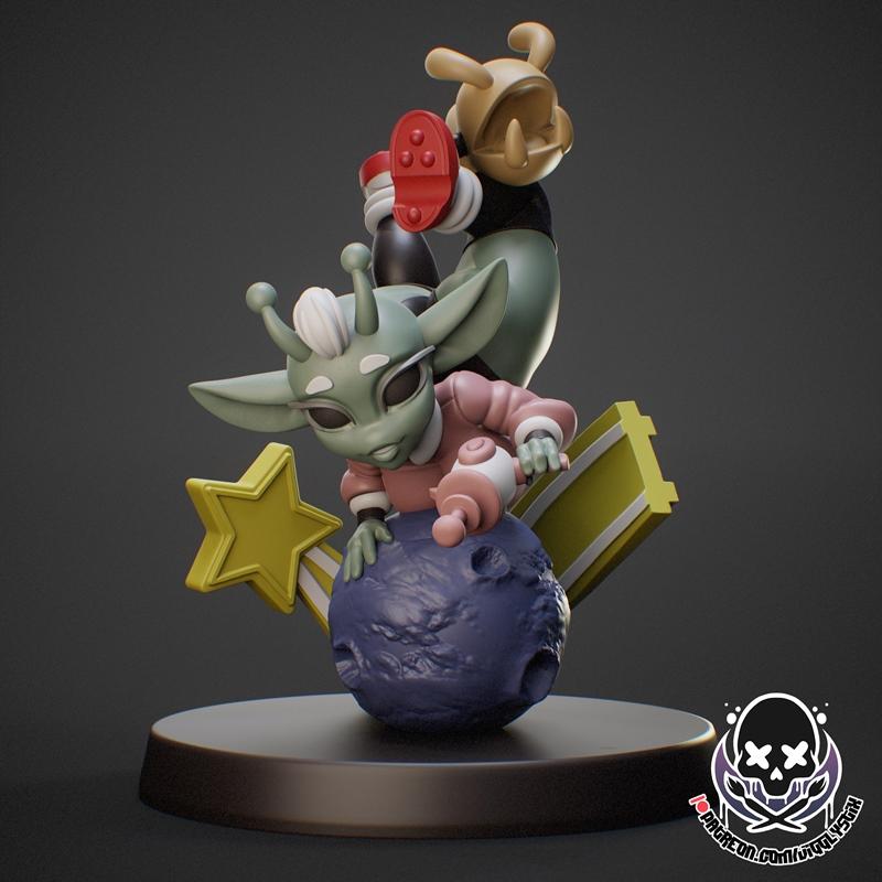 Jigglystix 3D打印模型：复古外星战士戈博|Jigglystix – Retro Alien Ranger Gobbo – 3D Print Model STL