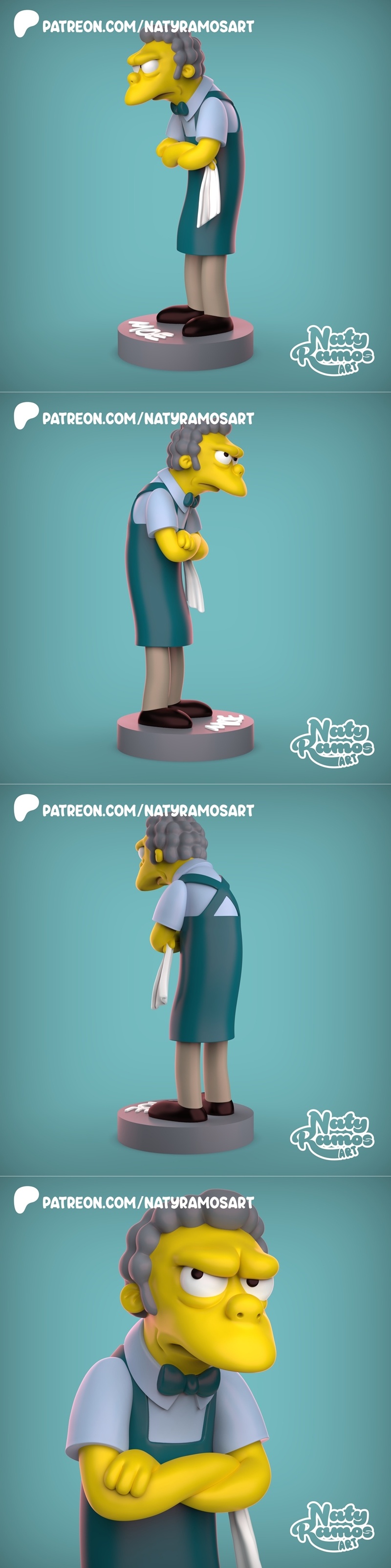 Naty Ramos《辛普森一家》莫伊 3D打印模型|Naty Ramos – The Simpsons – Moe – 3D Print Model STL