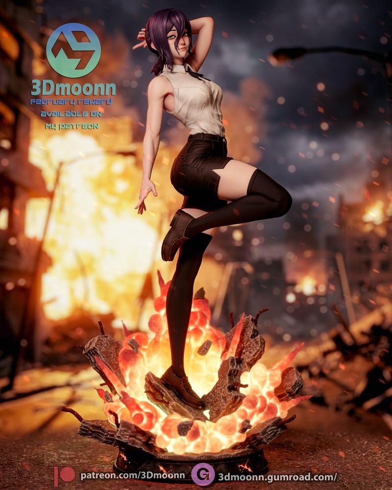 3D打印模型： Chainsaw Man 角色 Reze|3Dmoonn – Chainsaw Man – Reze – 3D Print Model STL