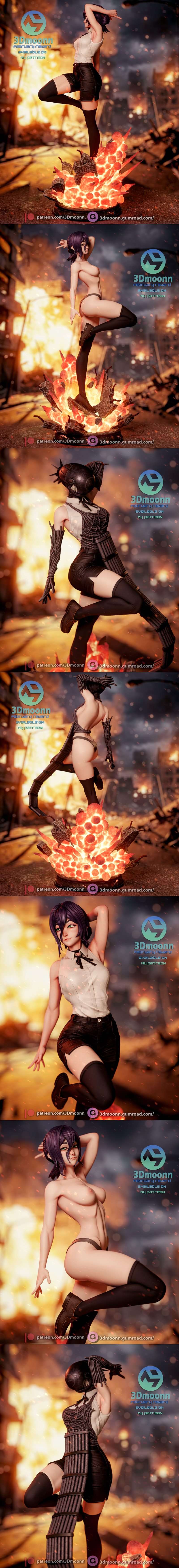 3D打印模型： Chainsaw Man 角色 Reze|3Dmoonn – Chainsaw Man – Reze – 3D Print Model STL