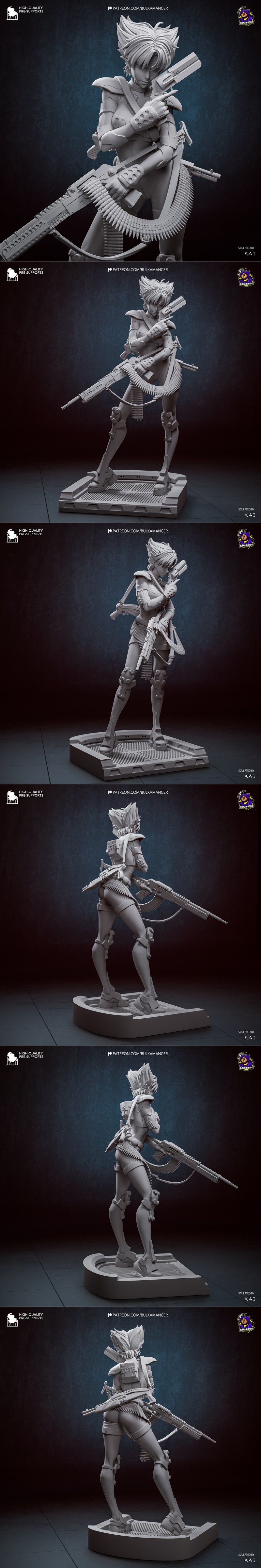 Bulkamancer造型设计 – Konoko – 3D打印模型|Bulkamancer Sculpts – Konoko – 3D Print Model STL