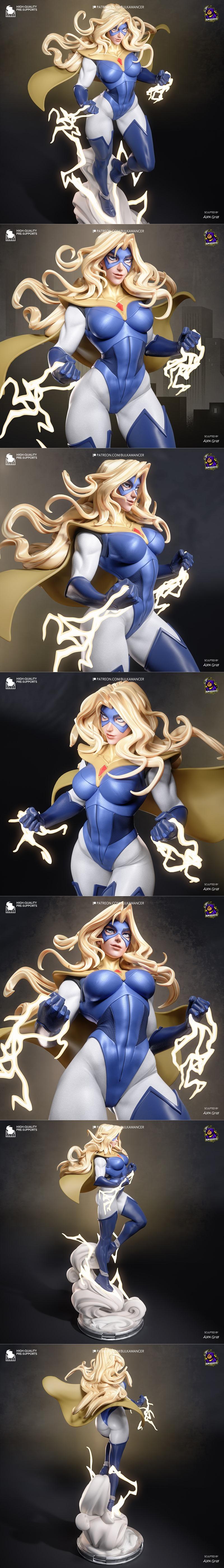 Bulkamancer sculpting - 白色风衣角色 3D打印模型|Bulkamancer Sculpts – Blonde Blazer – 3D Print Model STL