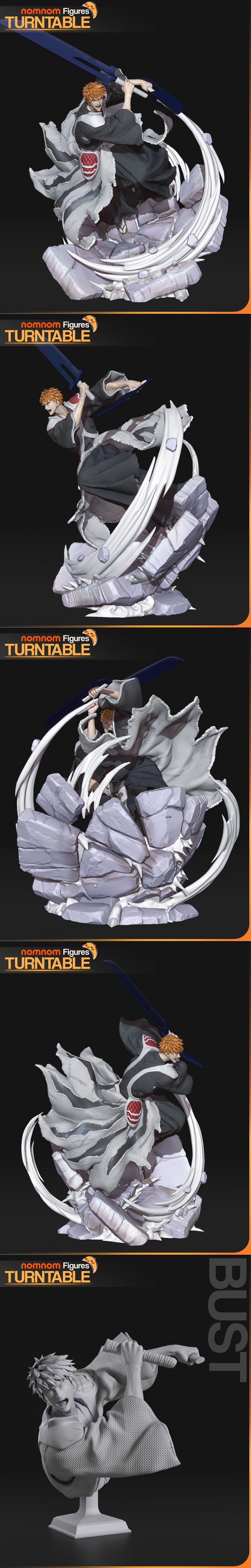 3D打印模型：《死神》 Ichigo Kurosaki|Nomnom Figures – Ichigo Kurosaki – Bleach – 3D Print Model STL