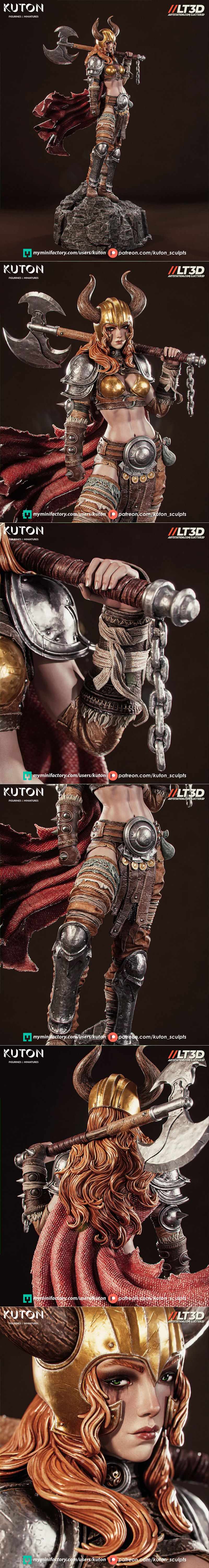 Kuton工作室泰拉角色3D打印模型|Kuton Figurines – Thyra – 3D Print Model STL