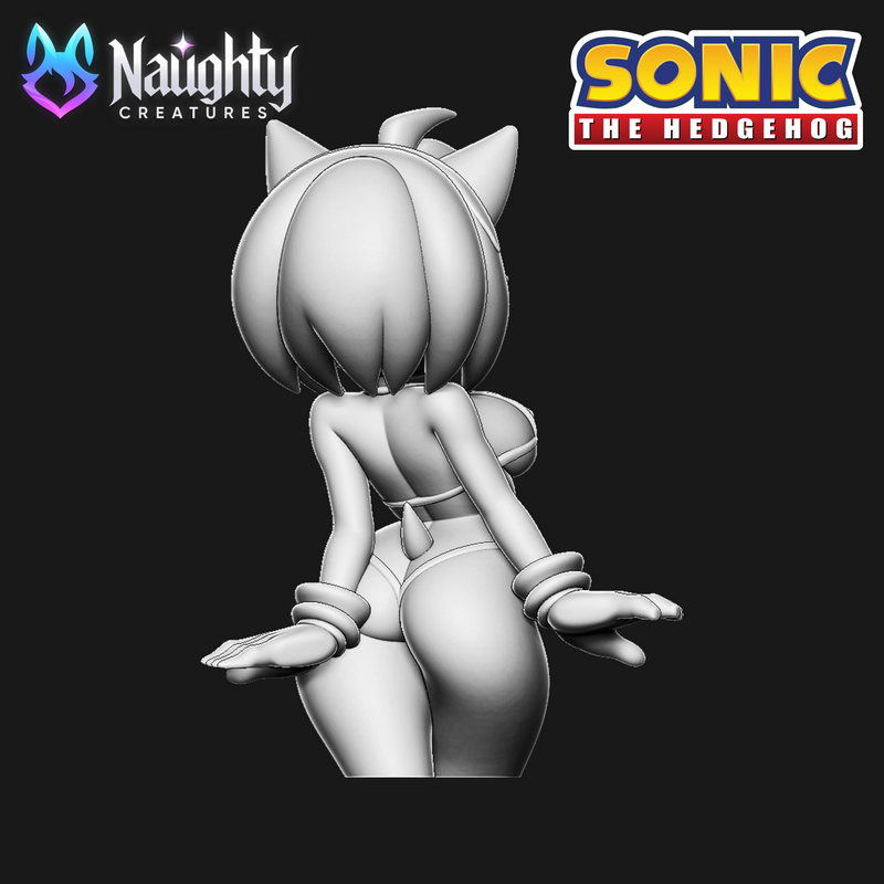 3D打印模型：Sonic系列角色Furry Amy Rose bikini造型|Naughty Creatures – Furry Amy Rose (Sonic) – Massive Tits in Bikini NSFW – 3D Print Model