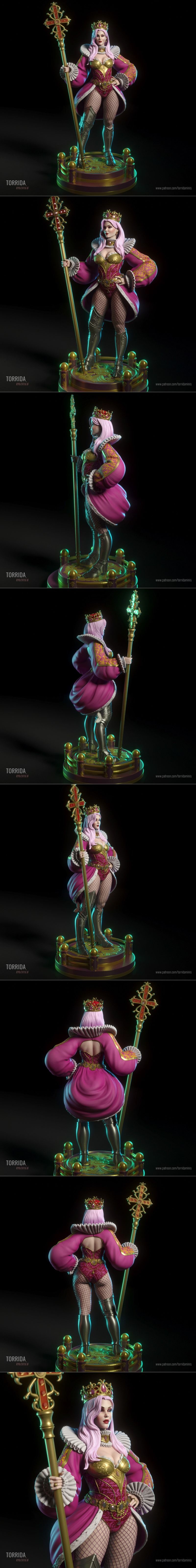 Torrida Minis 3D打印模型：Queen Vanessa角色精品雕塑|Torrida Minis – Queen Vanessa – 3D Print Model STL