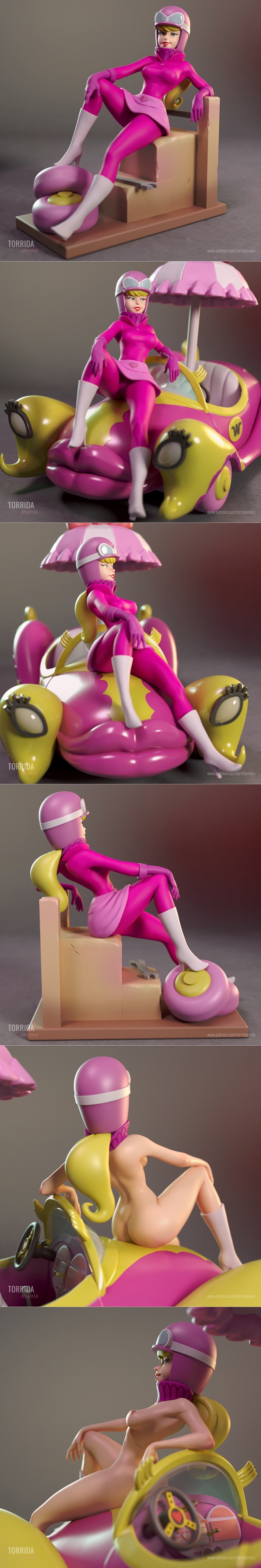 Wacky Races 赛博赛车手佩内洛普·皮斯特波 3D打印模型|Torrida Minis – Penelope Pitstop from Wacky Races – 3D Print Model STL