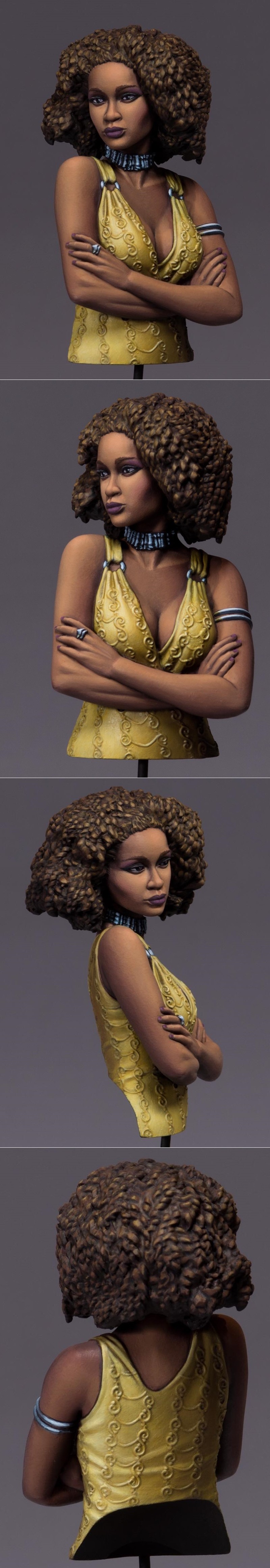 Ouroboros迷你模型：伊曼尼雕像 3D打印版|Ouroboros Miniatures – Imani Bust – 3D Print Model STL