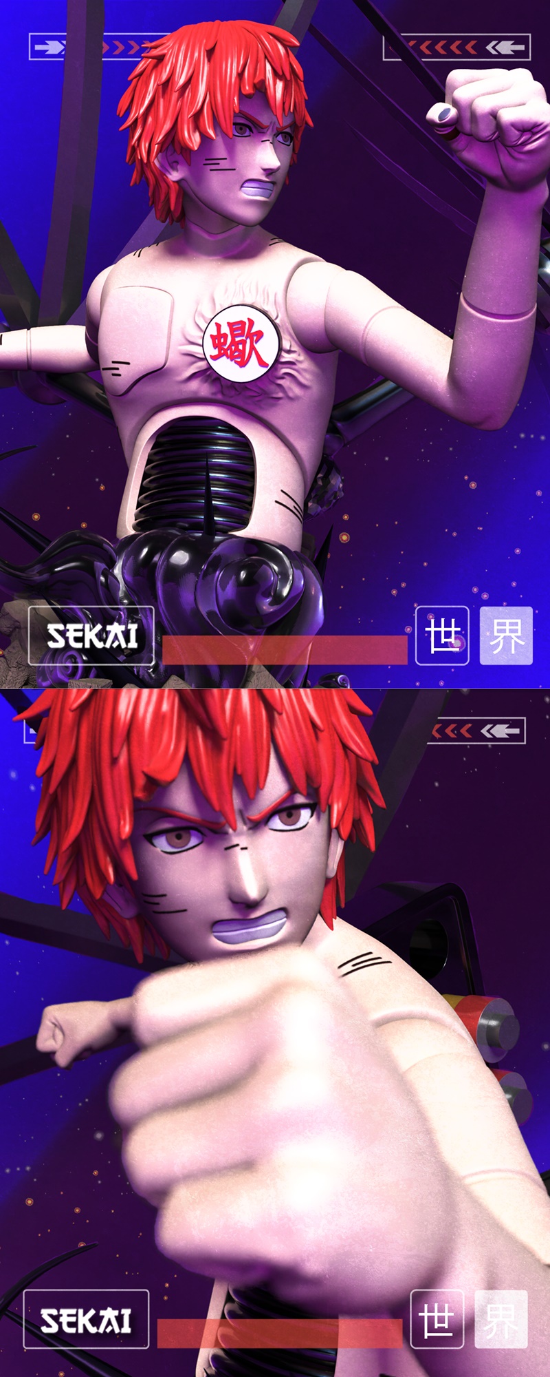 三渲二风格Sasori角色3D打印模型|Sekai – Sasori Bust – 3D Print Model STL