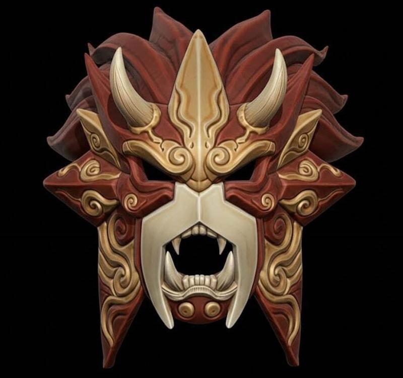 Entei 3D打印面具模型|Entei Menpo Mask – 3D Print Model STL
