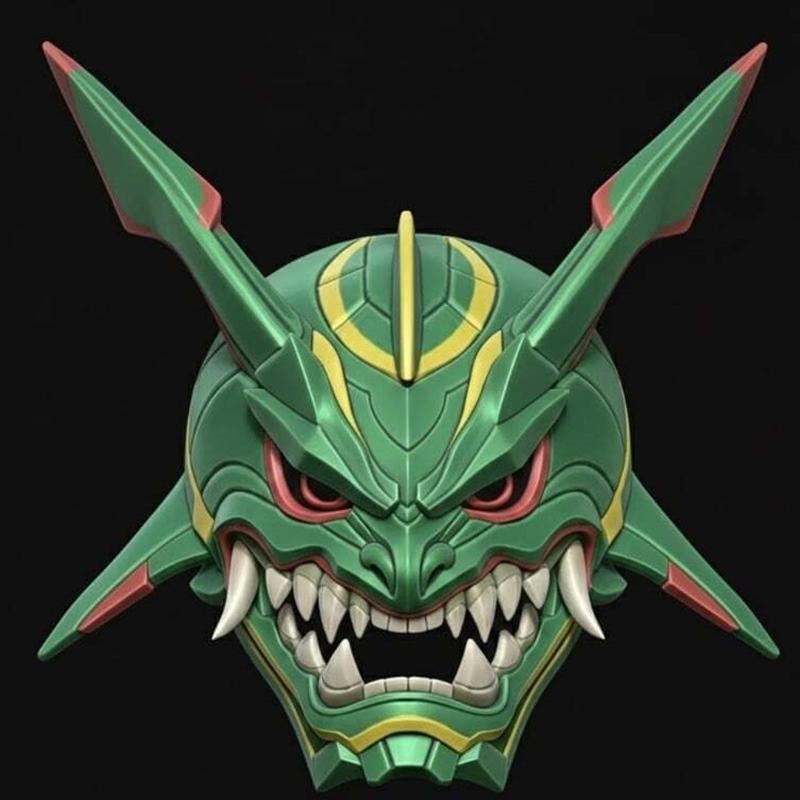 雷丘扎面具 3D打印模型|Rayquaza Menpo Mask – 3D Print Model STL