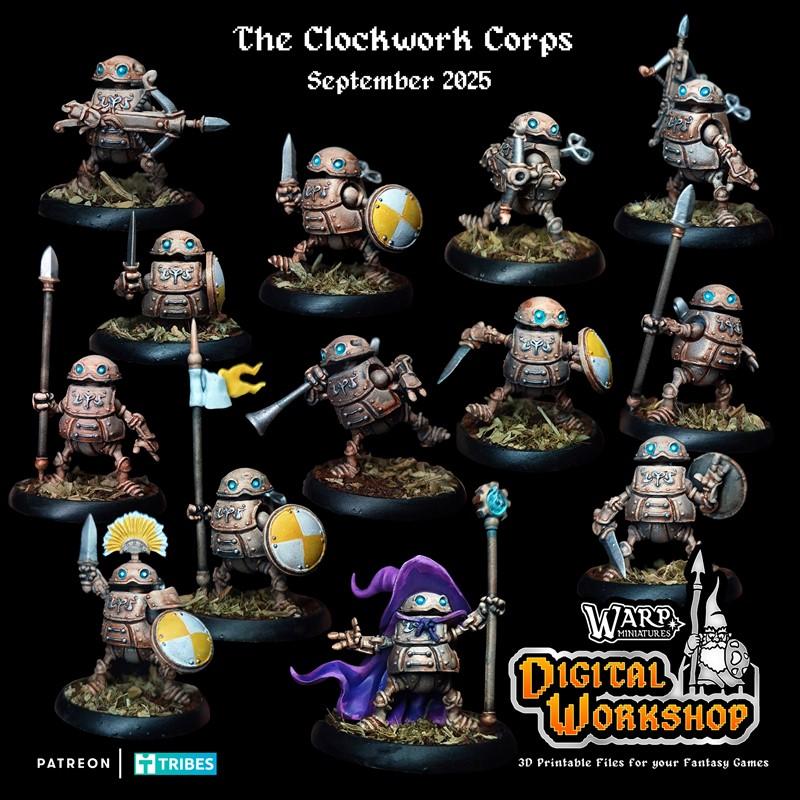 钟表军团 3D打印迷你模型套装|Warp Miniatures – The Clockwork Corps – Multi-Part Kit – 3D Print Model STL