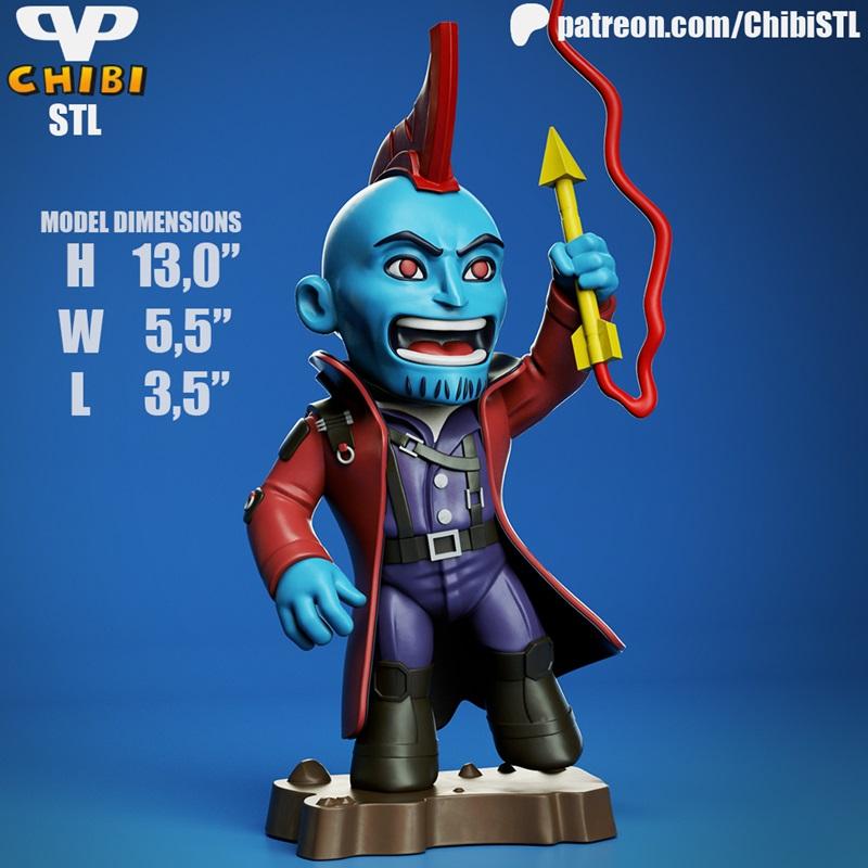 3DXM - 万磁王小熊 - 3D打印模型|3DXM – Yondu Udonta Chibi – 3D Print Model STL