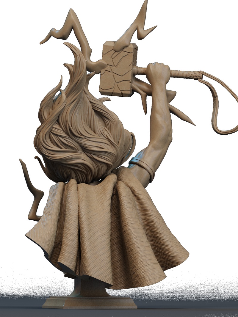 雷神雕像3D打印模型|Lady Thor Bust – 3D Print Model