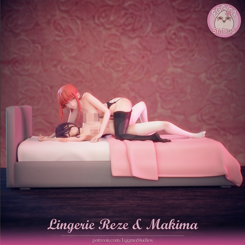 Eggma Studios旗下《 Chainsaw Man》内衣角色莉格兰德与玛姬玛3D打印模型|Eggma Studios – Chainsaw Man – Lingerie Reze and Makima – 3D Print Model