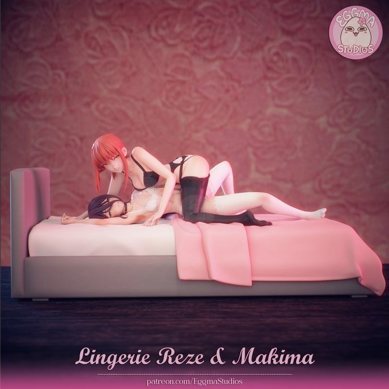 Eggma Studios旗下《 Chainsaw Man》内衣角色莉格兰德与玛姬玛3D打印模型|Eggma Studios – Chainsaw Man – Lingerie Reze and Makima – 3D Print Model