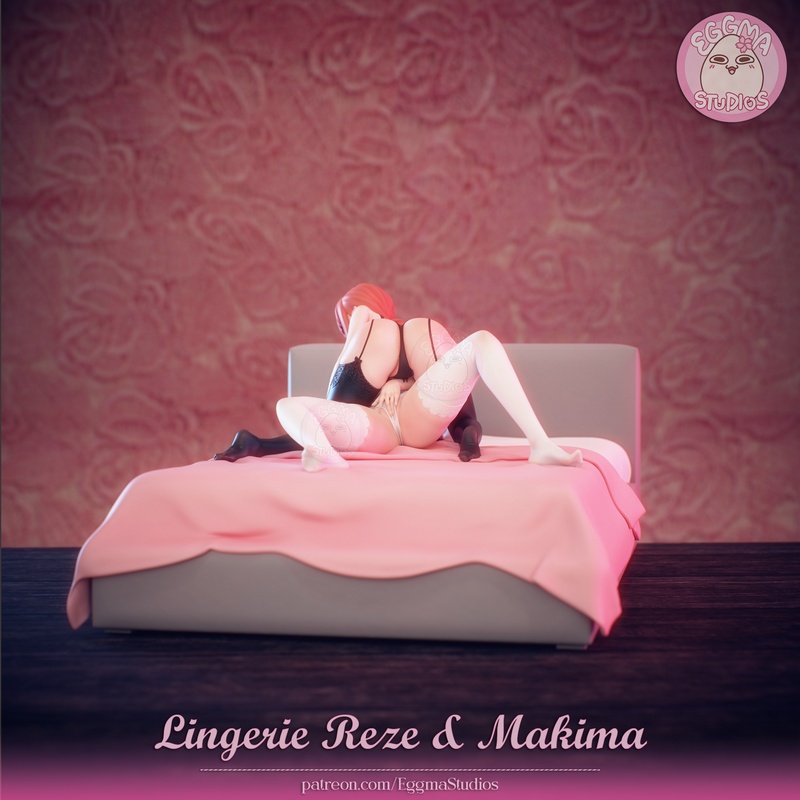 Eggma Studios旗下《 Chainsaw Man》内衣角色莉格兰德与玛姬玛3D打印模型|Eggma Studios – Chainsaw Man – Lingerie Reze and Makima – 3D Print Model