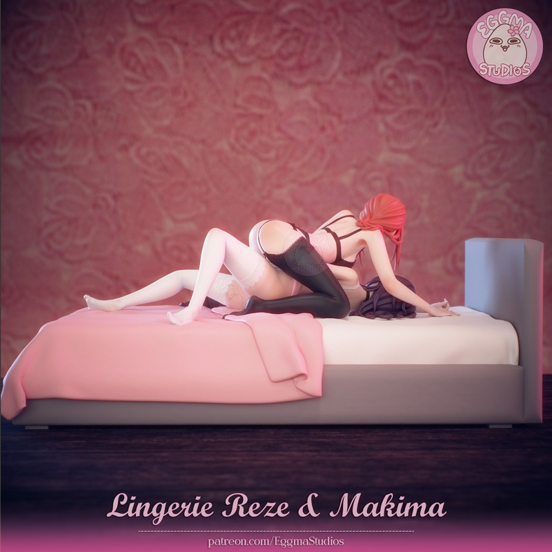 Eggma Studios旗下《 Chainsaw Man》内衣角色莉格兰德与玛姬玛3D打印模型|Eggma Studios – Chainsaw Man – Lingerie Reze and Makima – 3D Print Model