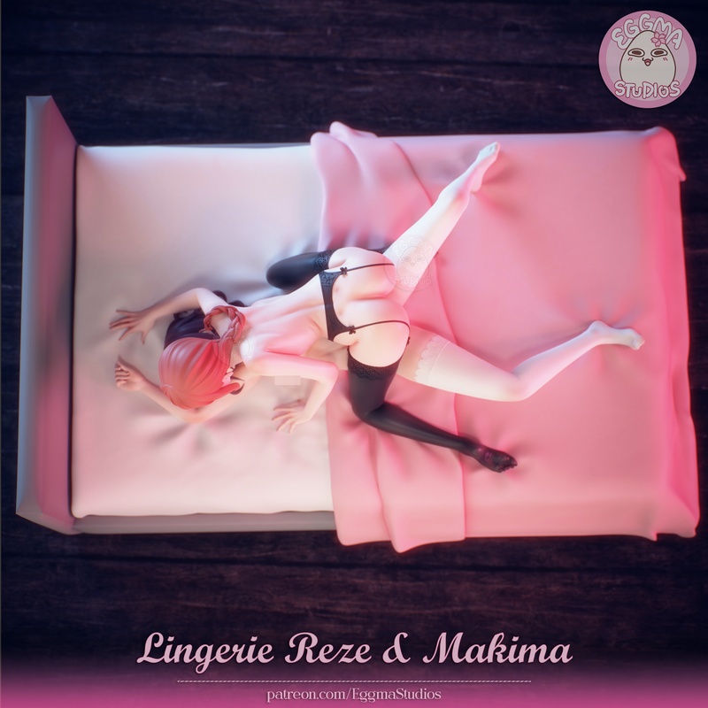 Eggma Studios旗下《 Chainsaw Man》内衣角色莉格兰德与玛姬玛3D打印模型|Eggma Studios – Chainsaw Man – Lingerie Reze and Makima – 3D Print Model