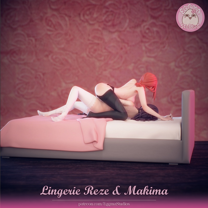 Eggma Studios旗下《 Chainsaw Man》内衣角色莉格兰德与玛姬玛3D打印模型|Eggma Studios – Chainsaw Man – Lingerie Reze and Makima – 3D Print Model