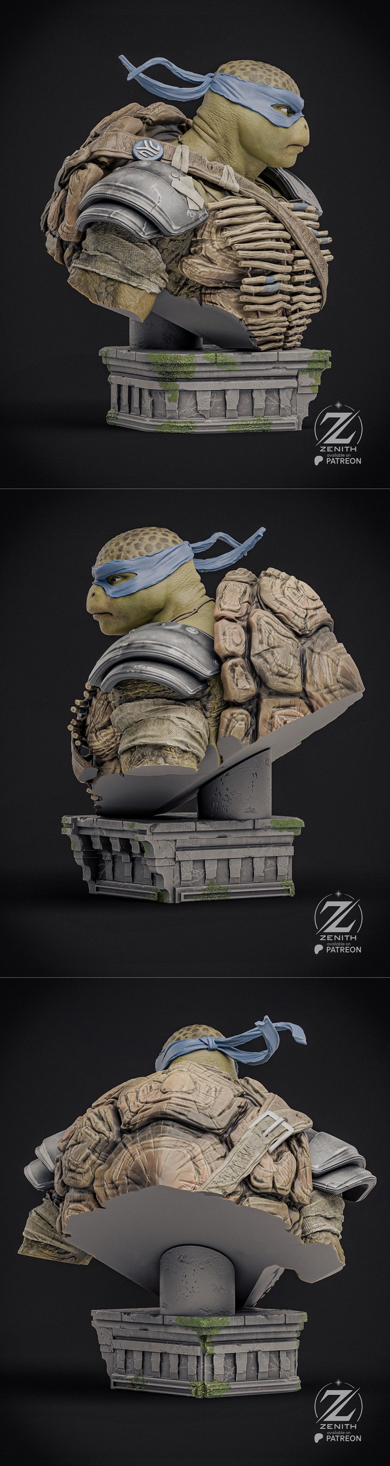 Zenith Studios - 伦勃朗雕像 - 3D打印模型|Zenith Studios – Leonardo Bust – 3D Print Model STL