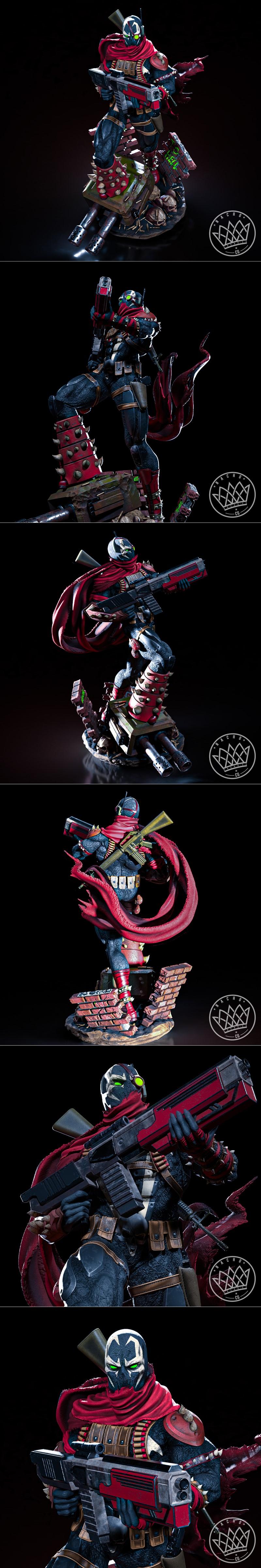 命令突袭雕像 - 3D打印模型|Commando Spawn Statue – 3D Print Model STL