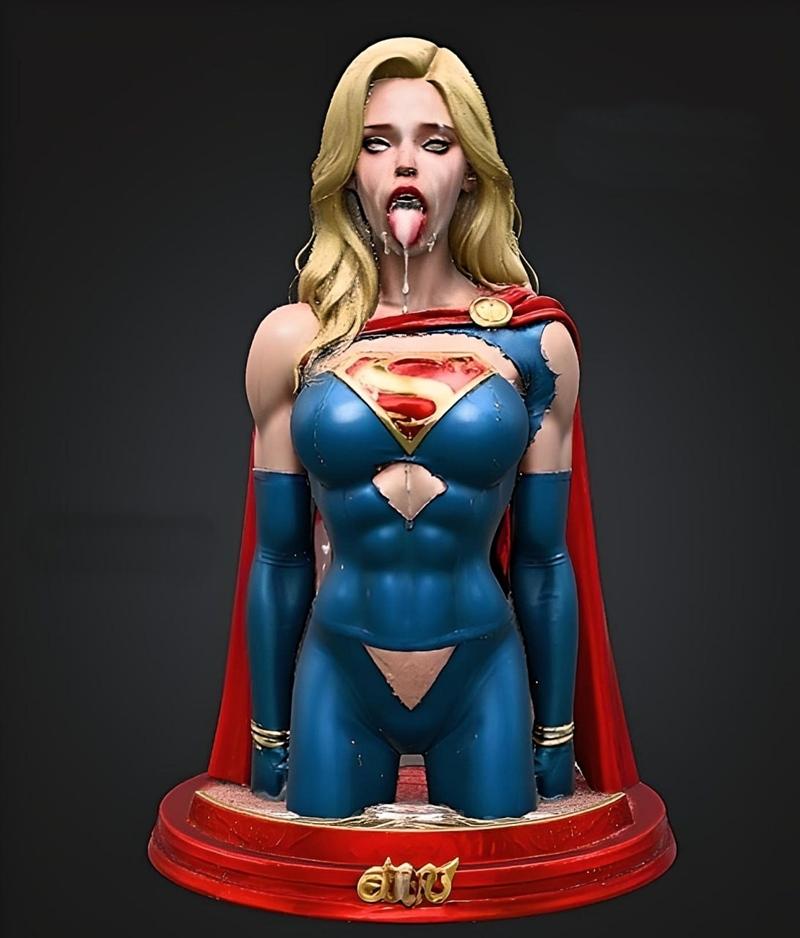 超级少女高潮面 3D打印模型|Super Girl Cum Face – 3D Print Model STL