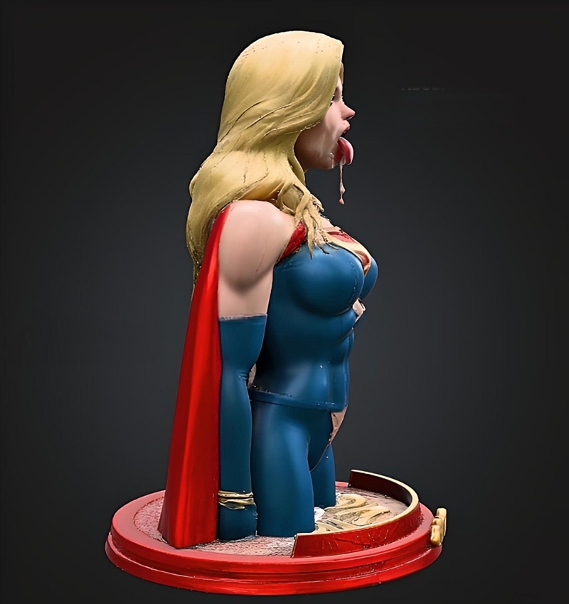 超级少女高潮面 3D打印模型|Super Girl Cum Face – 3D Print Model STL