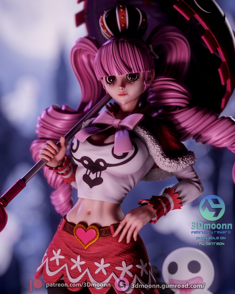 3D打印模型：One Piece佩罗娜角色造型|3Dmoonn – One Piece – Perona – 3D Print Model