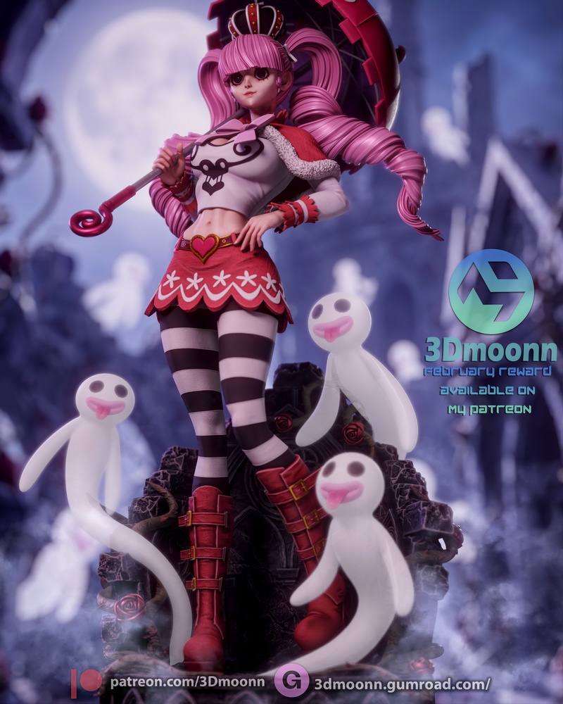 3D打印模型：One Piece佩罗娜角色造型|3Dmoonn – One Piece – Perona – 3D Print Model