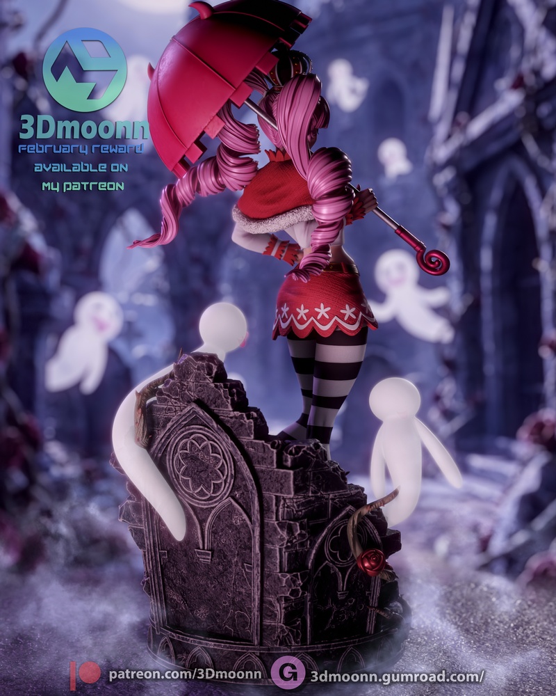3D打印模型：One Piece佩罗娜角色造型|3Dmoonn – One Piece – Perona – 3D Print Model