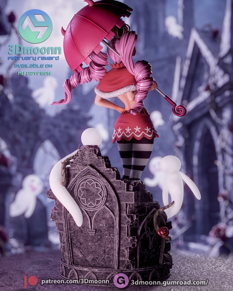 3D打印模型：One Piece佩罗娜角色造型|3Dmoonn – One Piece – Perona – 3D Print Model