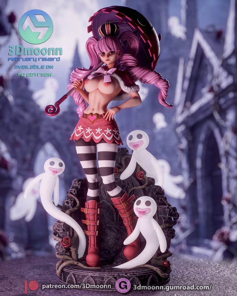 3D打印模型：One Piece佩罗娜角色造型|3Dmoonn – One Piece – Perona – 3D Print Model