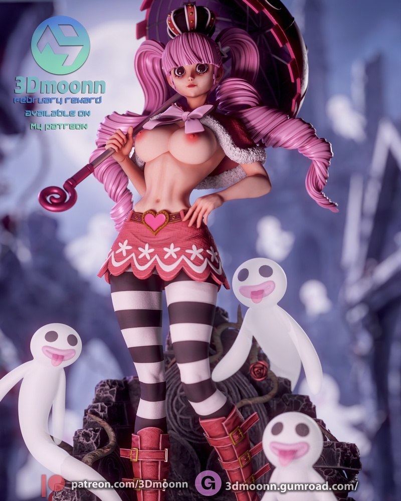 3D打印模型：One Piece佩罗娜角色造型|3Dmoonn – One Piece – Perona – 3D Print Model