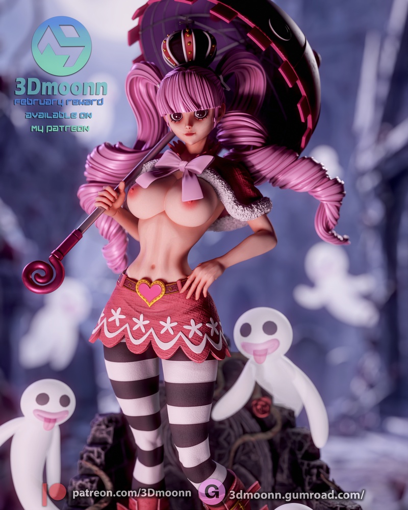 3D打印模型：One Piece佩罗娜角色造型|3Dmoonn – One Piece – Perona – 3D Print Model