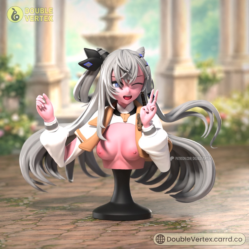 Hololive ID 3D打印模型：Vestia Zeta角色立绘玩偶|Double Vertex – Vestia Zeta – Hololive ID Vtuber Bust Figure – 3D Print Model