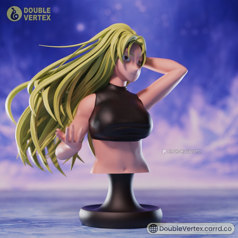 双顶点——咒术回战 朽木露琪亚 3D打印模型|Double Vertex – Tsukumo Yuki – Jujutsu Kaisen Bust Figure – 3D Print Model